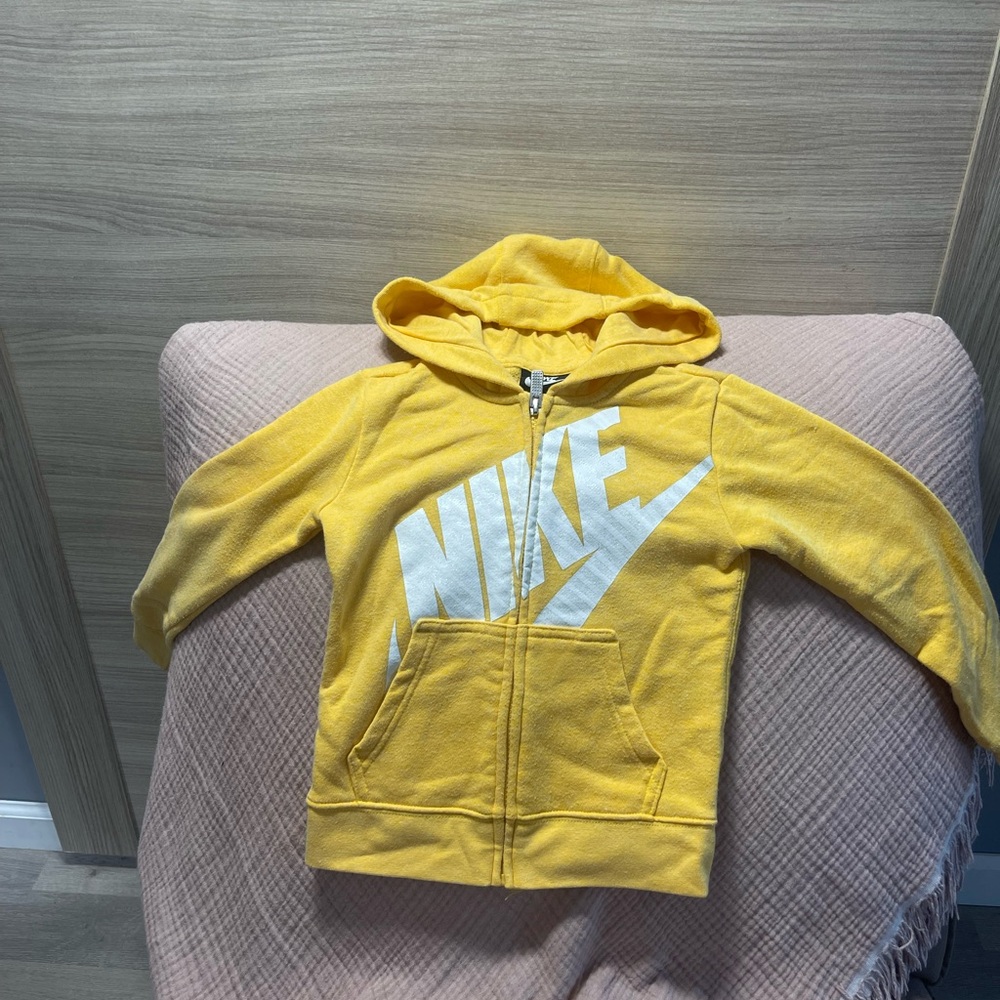 Nike Yellow Zip-Up Hoodie Sweatshirt